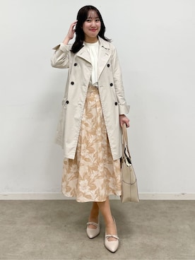 「アイテム（ピーコート）」を使った、yukariさん（レディース・157cm）の春コーディネート