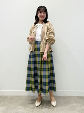 「Reflect（リフレクト）のアイテム（ブルゾン）」を使った、yukariさん（レディース・157cm）の春コーディネート