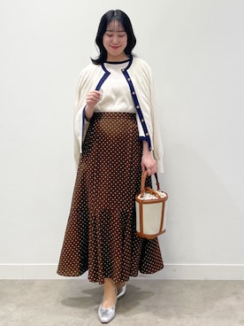 「Reflect（リフレクト）の【至福の履き心地】’26春夏やみつきパンプス（パンプス、ホワイト系）」を使った、yukariさん（レディース・157cm）の春コーディネート