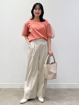 「Reflect（リフレクト）の【至福の履き心地】’26春夏やみつきパンプス（パンプス、ホワイト系）」を使った、yukariさん（レディース・157cm）の春コーディネート