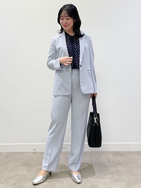 「Reflect（リフレクト）の【至福の履き心地】’26春夏やみつきパンプス（パンプス、シルバー系）」を使った、yukariさん（レディース・157cm）の春コーディネート
