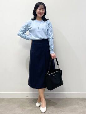「Reflect（リフレクト）の【至福の履き心地】’26春夏やみつきパンプス（パンプス、ホワイト系）」を使った、yukariさん（レディース・157cm）の春コーディネート