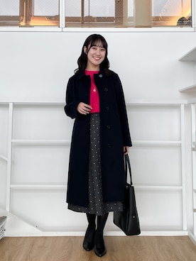 「Reflect（リフレクト）のアイテム（ステンカラーコート）」を使った、yukariさん（レディース・157cm）の秋コーディネート