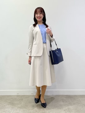 「Reflect（リフレクト）のアイテム（ノーカラージャケット）」を使った、yukariさん（レディース・157cm）の冬コーディネート