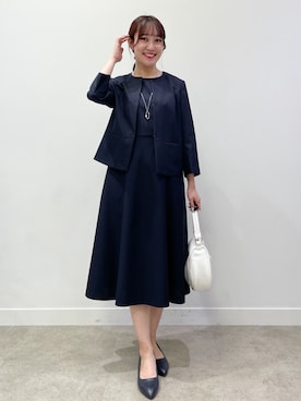 「Reflect（リフレクト）のアイテム（ノーカラージャケット）」を使った、yukariさん（レディース・157cm）の夏コーディネート