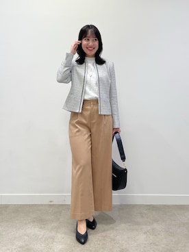「Reflect（リフレクト）のアイテム（ノーカラージャケット）」を使った、yukariさん（レディース・157cm）の冬コーディネート