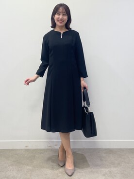 「Reflect（リフレクト）の’26秋冬毎日ミディアムバッグ（トートバッグ、ブラック系）」を使った、yukariさん（レディース・157cm）の夏コーディネート