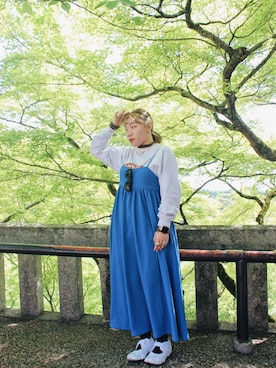 「blue」｜「アイテム（ワンピース/ドレス）」を使った、laamtszzさん（レディース・158cm）の春コーディネート