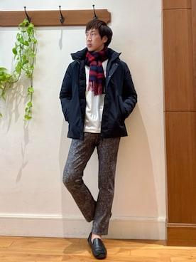 「NOLLEY'S」｜「アイテム（ダウンジャケット/コート）」を使った、Tatsuo.YMさん（メンズ・182cm）の冬コーディネート