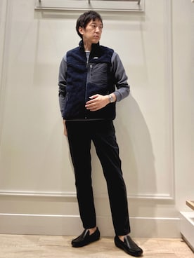 「ボアベスト」｜Tatsuo.YMさん（メンズ・182cm）の秋コーディネート