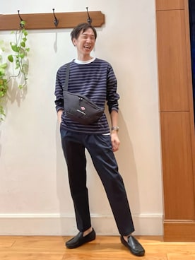 「DANTON（ダントン）のアイテム（バッグ）」を使った、Tatsuo.YMさん（メンズ・182cm）の秋コーディネート