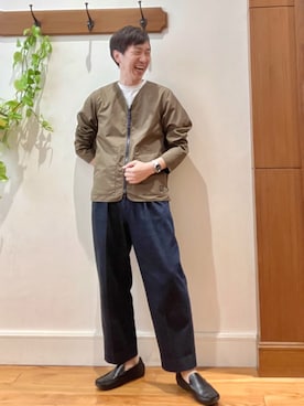 「ワイドパンツ 」｜「アイテム（ブルゾン）」を使った、Tatsuo.YMさん（メンズ・182cm）の冬コーディネート
