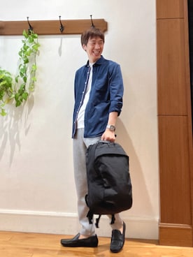 「NOLLEY'S goodman（ノーリーズグッドマン）のアイテム（トップス）」を使った、Tatsuo.YMさん（メンズ・182cm）の秋コーディネート