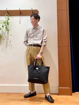 「アイテム（トートバッグ）」を使った、Tatsuo.YMさん（メンズ・182cm）の夏コーディネート