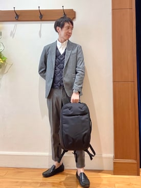 「アイテム（ダウンベスト）」を使った、Tatsuo.YMさん（メンズ・182cm）の秋コーディネート