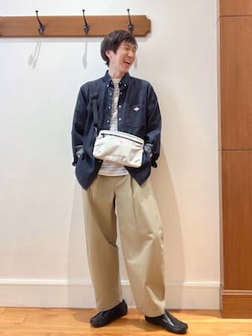 「DANTON（ダントン）のアイテム（バッグ）」を使った、Tatsuo.YMさん（メンズ・182cm）の春コーディネート