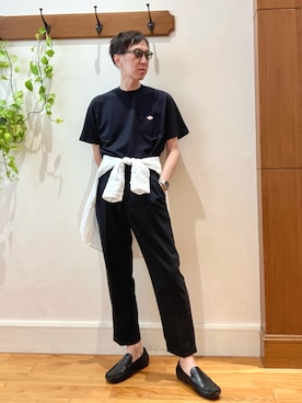 「ノーリーズ」｜「アイテム（スラックス）」を使った、Tatsuo.YMさん（メンズ・182cm）の夏コーディネート