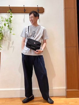 「DANTON（ダントン）のアイテム（バッグ）」を使った、Tatsuo.YMさん（メンズ・182cm）の夏コーディネート