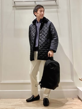 「NOLLEY'S goodman（ノーリーズグッドマン）のアイテム（チノパンツ）」を使った、Tatsuo.YMさん（メンズ・182cm）の冬コーディネート