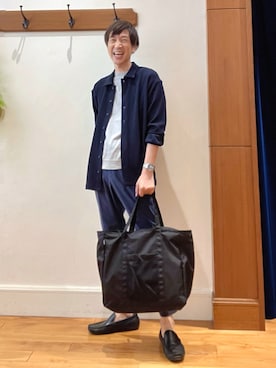 「アイテム（カーディガン/ボレロ）」を使った、Tatsuo.YMさん（メンズ・182cm）の秋コーディネート
