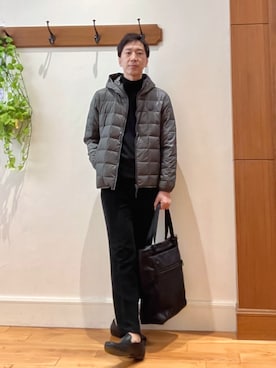 「NOLLEY'S」｜「アイテム（ダウンジャケット/コート）」を使った、Tatsuo.YMさん（メンズ・182cm）の冬コーディネート