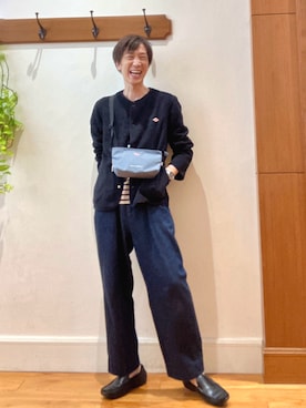 「DANTON（ダントン）のアイテム（バッグ）」を使った、Tatsuo.YMさん（メンズ・182cm）の秋コーディネート