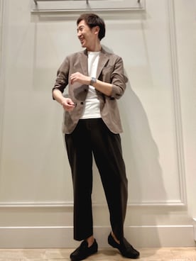 「NOLLEY'S goodman（ノーリーズグッドマン）のアイテム（テーラードジャケット）」を使った、Tatsuo.YMさん（メンズ・182cm）の冬コーディネート