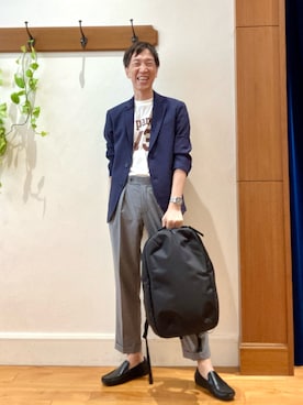 「アイテム（ジャケット/アウター）」を使った、Tatsuo.YMさん（メンズ・182cm）の夏コーディネート