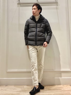 「NOLLEY'S goodman（ノーリーズグッドマン）のアイテム（チノパンツ）」を使った、Tatsuo.YMさん（メンズ・182cm）の冬コーディネート