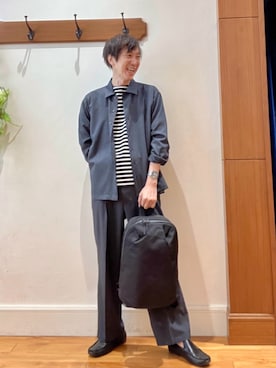 「ノーリーズ」｜「アイテム（スラックス）」を使った、Tatsuo.YMさん（メンズ・182cm）の秋コーディネート