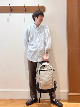 「DANTON（ダントン）のアイテム（バッグ）」を使った、Tatsuo.YMさん（メンズ・182cm）の春コーディネート