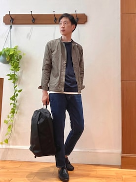 「アイテム（シャツ/ブラウス、ブラウン系）」を使った、Tatsuo.YMさん（メンズ・182cm）の秋コーディネート