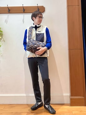 「アイテム（ダウンベスト）」を使った、Tatsuo.YMさん（メンズ・182cm）の秋コーディネート