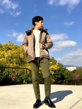 「NOLLEY'S goodman（ノーリーズグッドマン）のアイテム（チノパンツ）」を使った、Tatsuo.YMさん（メンズ・182cm）の冬コーディネート