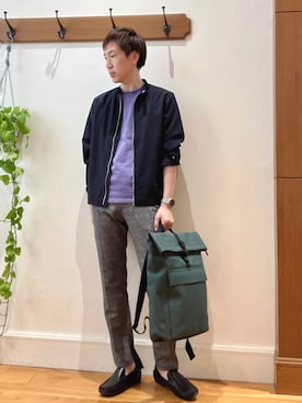 「NOLLEY'S goodman（ノーリーズグッドマン）のアイテム（ブルゾン）」を使った、Tatsuo.YMさん（メンズ・182cm）の春コーディネート