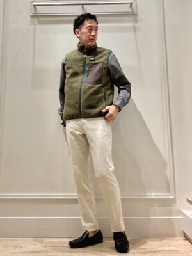 「NOLLEY'S goodman（ノーリーズグッドマン）のアイテム（チノパンツ）」を使った、Tatsuo.YMさん（メンズ・182cm）の秋コーディネート
