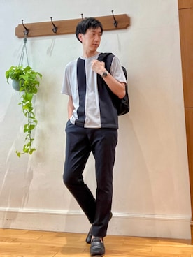 「Stutostein Nolley's（シュテットシュタインノーリーズ）のアイテム（トップス）」を使った、Tatsuo.YMさん（メンズ・182cm）の春コーディネート