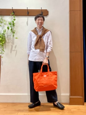「アイテム（トートバッグ）」を使った、Tatsuo.YMさん（メンズ・182cm）の夏コーディネート