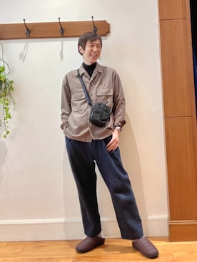 「アイテム（サンダル）」を使った、Tatsuo.YMさん（メンズ・182cm）の冬コーディネート