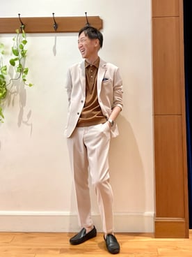 「アイテム（テーラードジャケット）」を使った、Tatsuo.YMさん（メンズ・182cm）の夏コーディネート