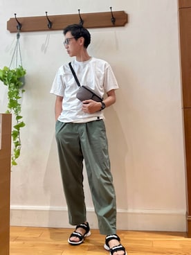 「BATONER（バトナー）のアイテム」を使った、Tatsuo.YMさん（メンズ・182cm）の夏コーディネート