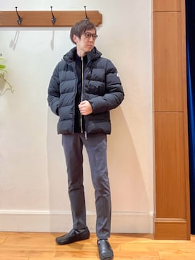 「アイテム（チノパンツ）」を使った、Tatsuo.YMさん（メンズ・182cm）の冬コーディネート