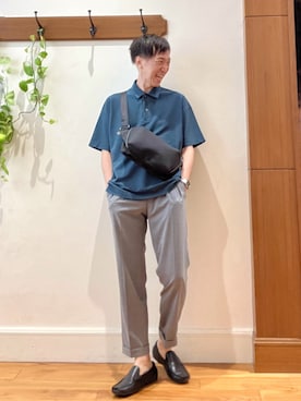 「アイテム（ポロシャツ）」を使った、Tatsuo.YMさん（メンズ・182cm）の夏コーディネート