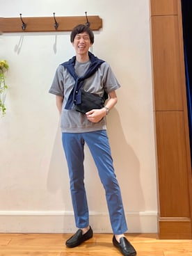 「NOLLEY’S（ノーリーズ）のアイテム（トップス）」を使った、Tatsuo.YMさん（メンズ・182cm）の春コーディネート