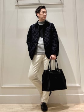 「NOLLEY'S goodman（ノーリーズグッドマン）のアイテム（チノパンツ）」を使った、Tatsuo.YMさん（メンズ・182cm）の冬コーディネート