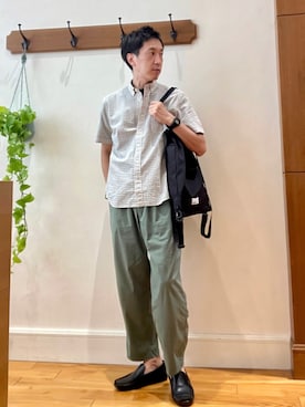 「BATONER（バトナー）のアイテム」を使った、Tatsuo.YMさん（メンズ・182cm）の夏コーディネート