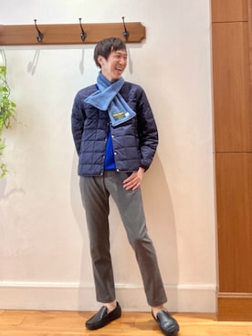 「アイテム（マフラー）」を使った、Tatsuo.YMさん（メンズ・182cm）の秋コーディネート