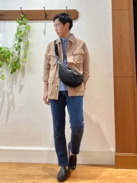 「NOLLEY'S goodman（ノーリーズグッドマン）のアイテム（パンツ）」を使った、Tatsuo.YMさん（メンズ・182cm）の秋コーディネート