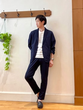 「Stutostein Nolley's（シュテットシュタインノーリーズ）のアイテム（トップス）」を使った、Tatsuo.YMさん（メンズ・182cm）の春コーディネート