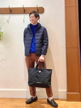 「アイテム（チノパンツ）」を使った、Tatsuo.YMさん（メンズ・182cm）の秋コーディネート